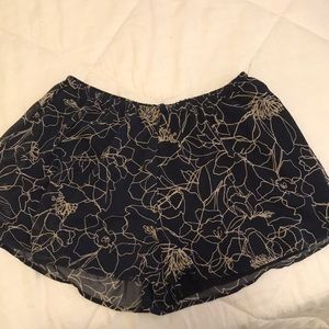 Blue Silk Summer Shorts